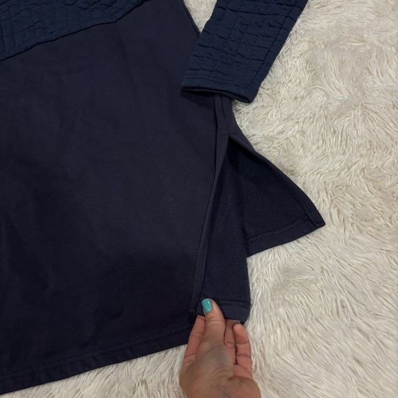 Columbia blue Quilted Sleeve zip Neck Pullover Sweater Woman’s size XS - Picture 9 of 12